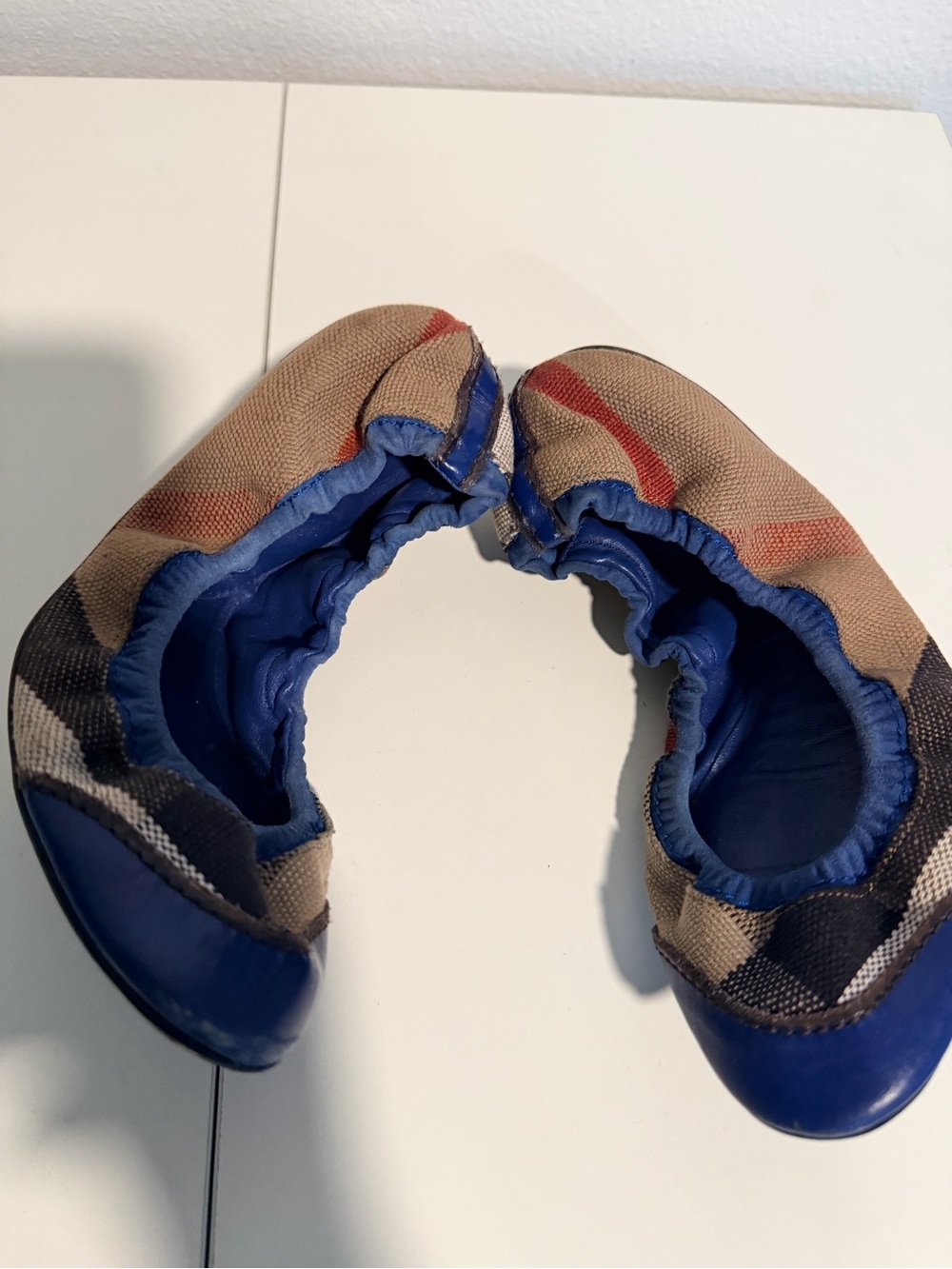 BurberryBallet Flats - Size 38-Blue and Tan